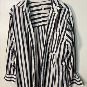 a new day Navy and White Striped Shirt